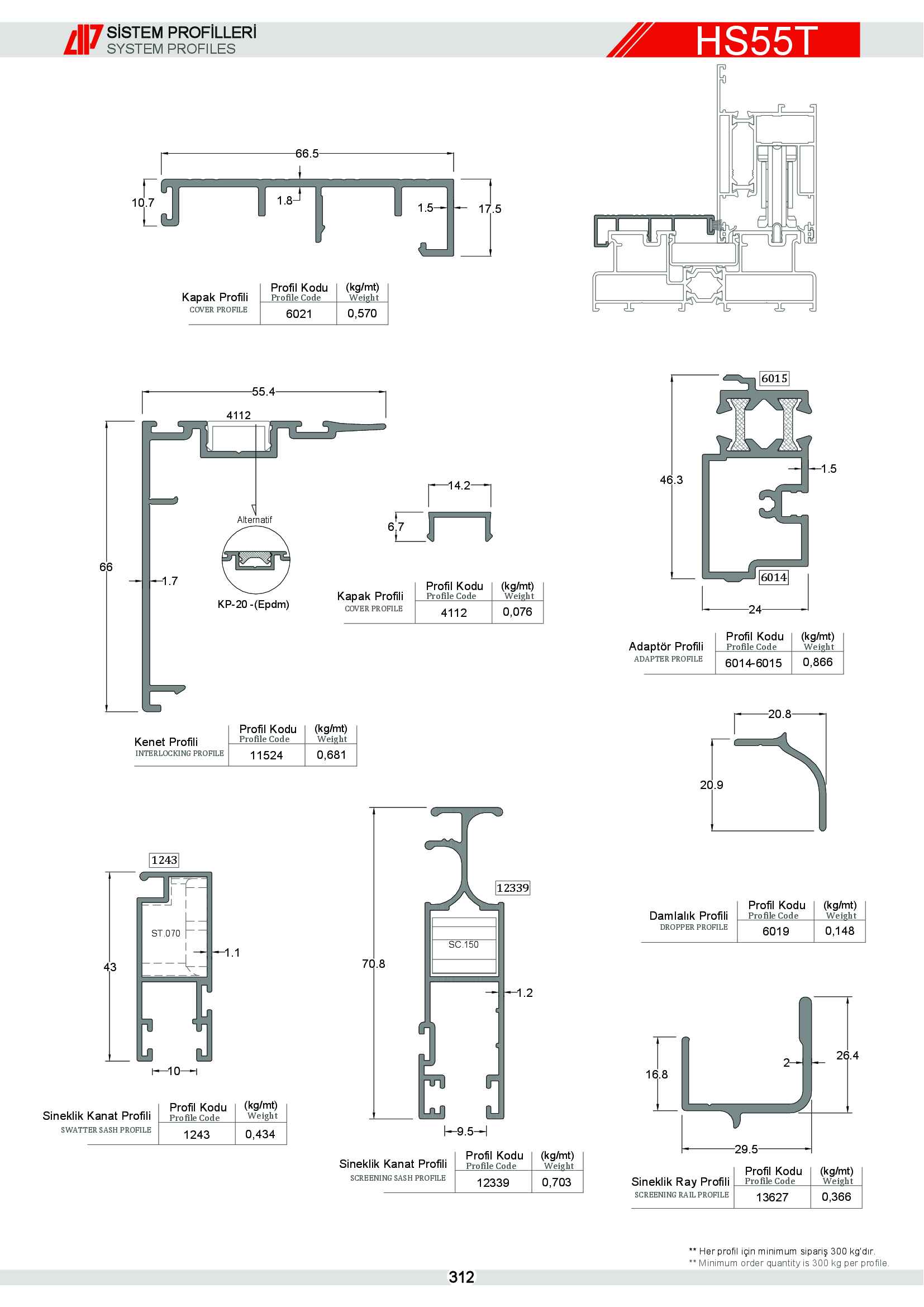 HEBESCHİEBE SÜRME ALÜMİNYUM 19